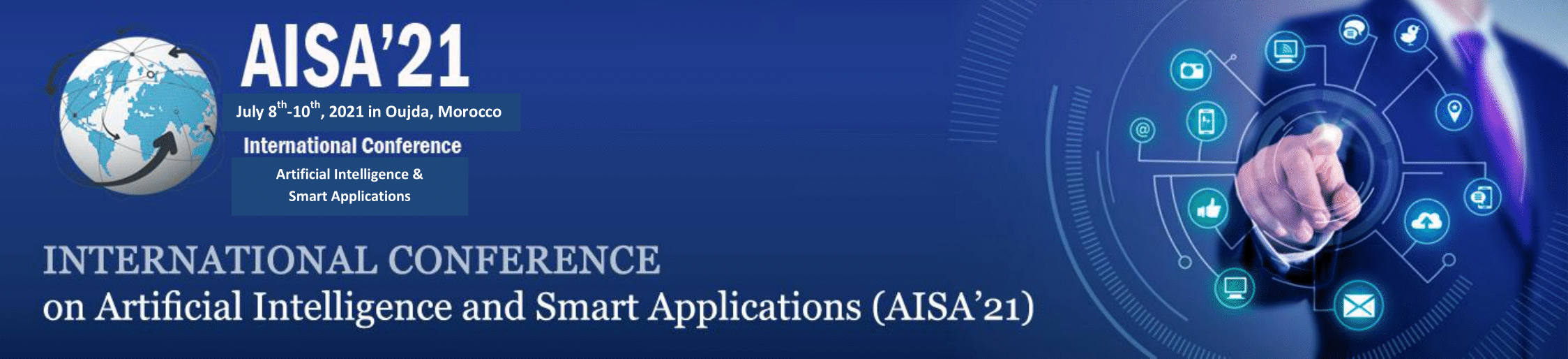 AISA'21 (The first International Conference on Artificial Intelligence and Smart Applications) du 08 au 10 Juillet 2021